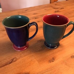 Denby Harlequin Ironstone Footed Mugs